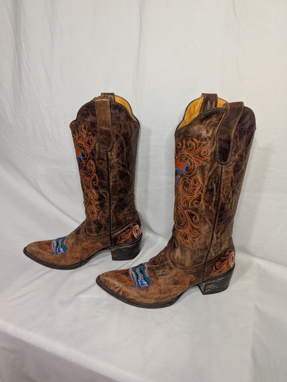 Gameday University of Florida Gators Leather Cowboy Boots Womens 7 UF - Picture 4 of 15
